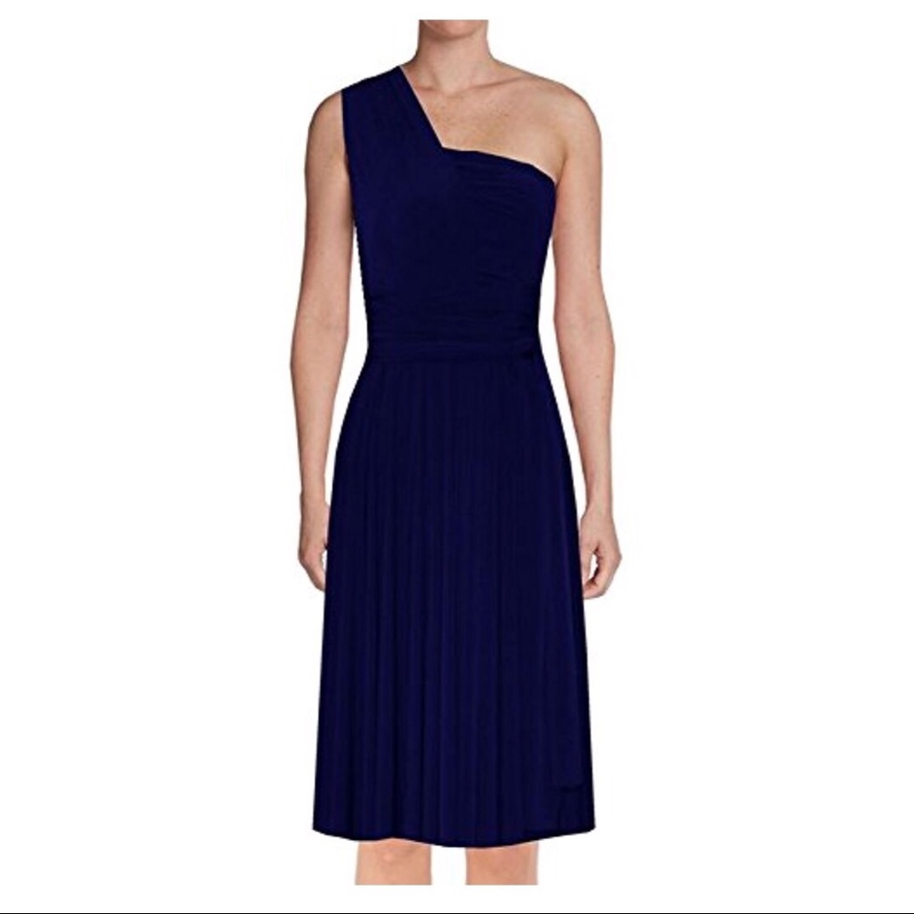 Navy infinity wrap dress